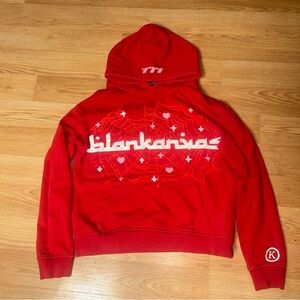 Blankanvas Red Hoodie with Web Design